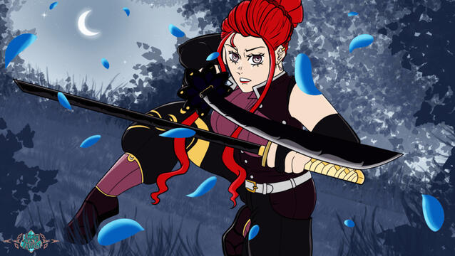 Character Art: Inishima Kidoka (original character based off the anime, Demon Slayer)